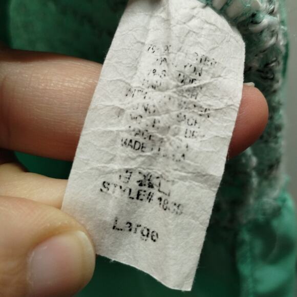 Entro Women Size Large Open Knit Mint Green Flounce Hem Oversize Long Sleeve Top - Picture 6 of 6